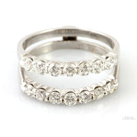 1.50ctw Diamond 14K White Gold Ring Guard - w/Grading Reports