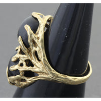 Maui Diver's Black Coral Ring | 14K Gold Hawaiian Coral Branch | Vintage