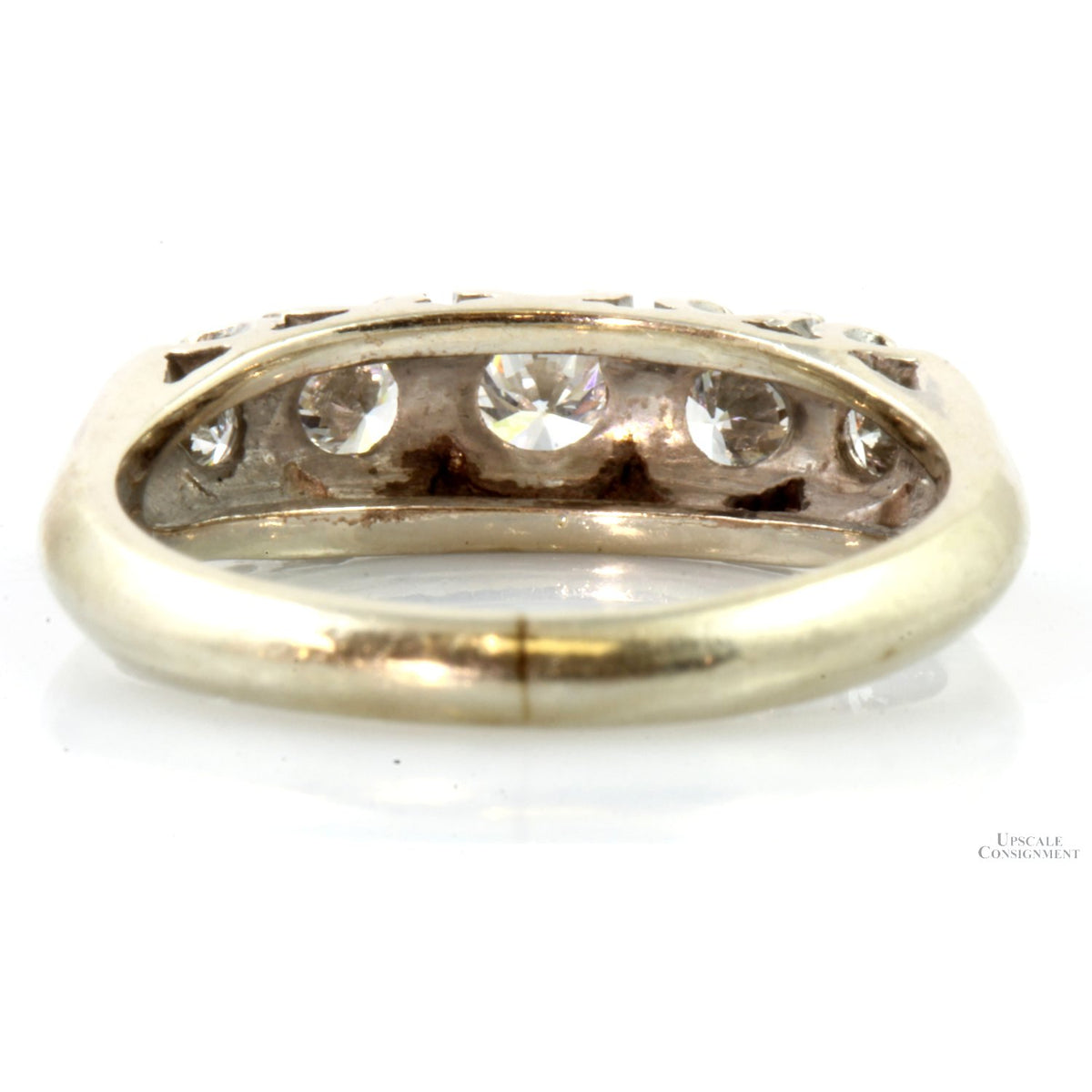 .81ctw 5-Stone Diamond 14K White Gold Wedding Ring – Upscale Consignment