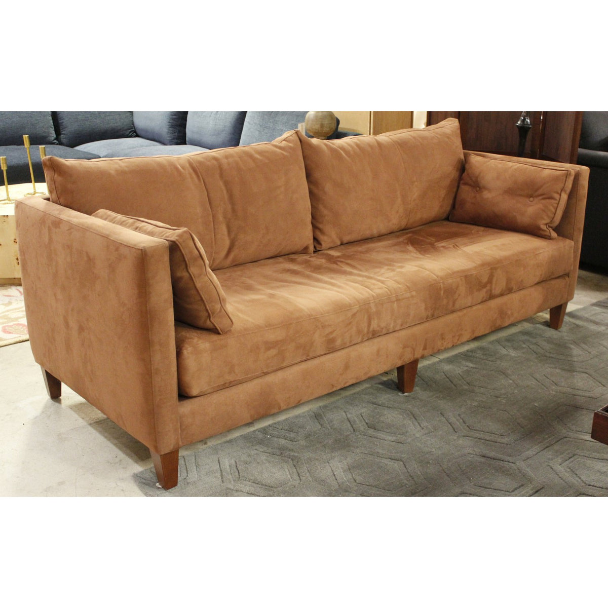 Crate & Barrel Cinnamon Bench Seat Sofa