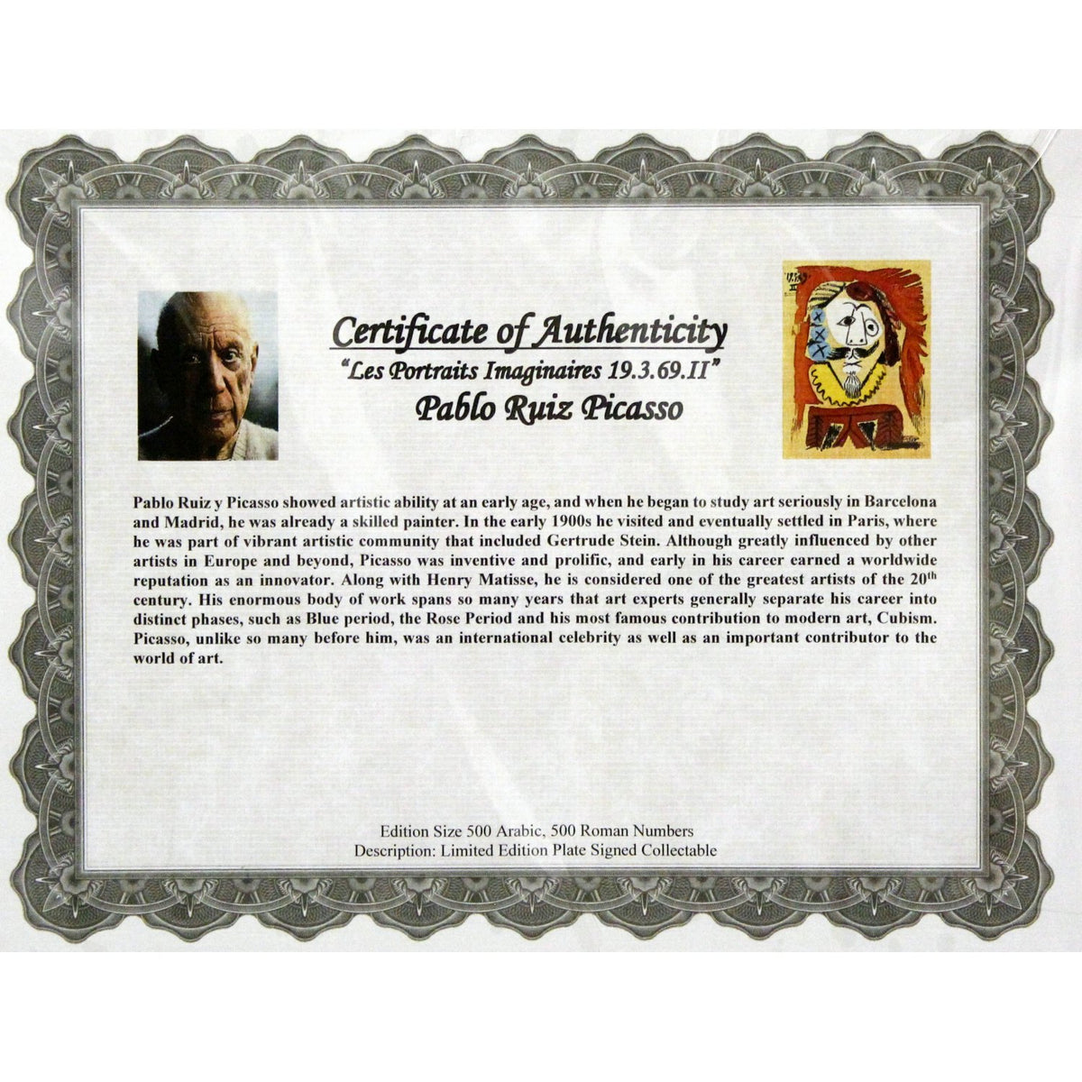 Gallery Framed Art Print 'Les Portraits Imaginaires 19.3.69.II' By Pablo Picasso