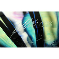 John Lotton Lavender & White Floating Iris Art Glass Bowl