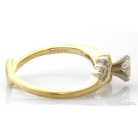 Vintage Crescent 14KP Gold Marquise Diamond Shadow Band | Estate Wedding Ring
