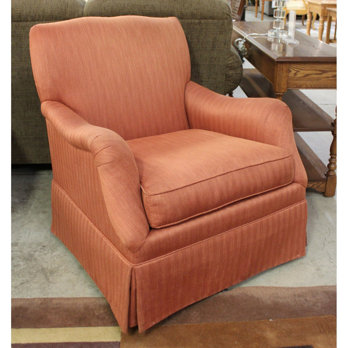 Sherrill Pale Orange Swivel Rocking Chair