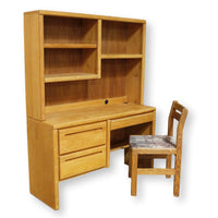 Oak Student Desk w/Hutch & Chair