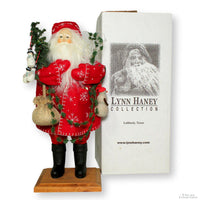 Lynn Haney 18'' Santa Figure, Red w/White Snow Flakes
