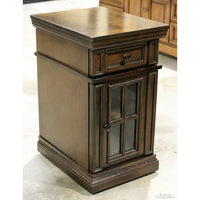 Mahogany Nightstand with Glass Door