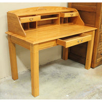 Golden Oak Writing Desk w/Hutch