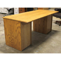 3 Pc. Oak Double Pedestal Desk