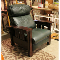 Stickley Green Leather 'Morris' Recliner