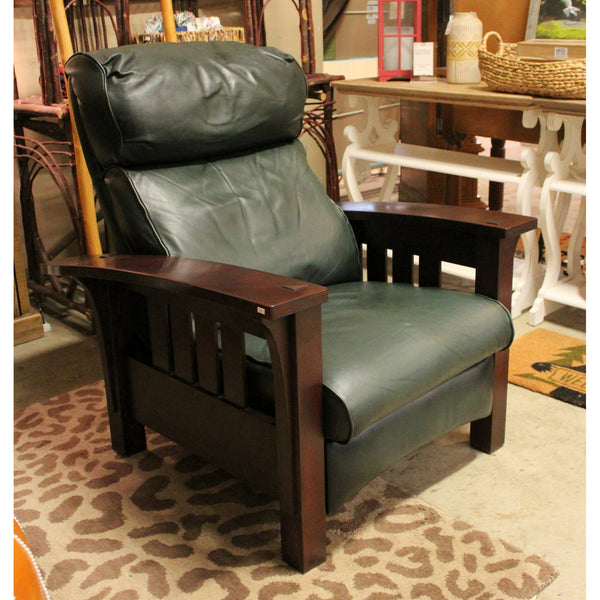 Stickley Green Leather 'Morris' Recliner