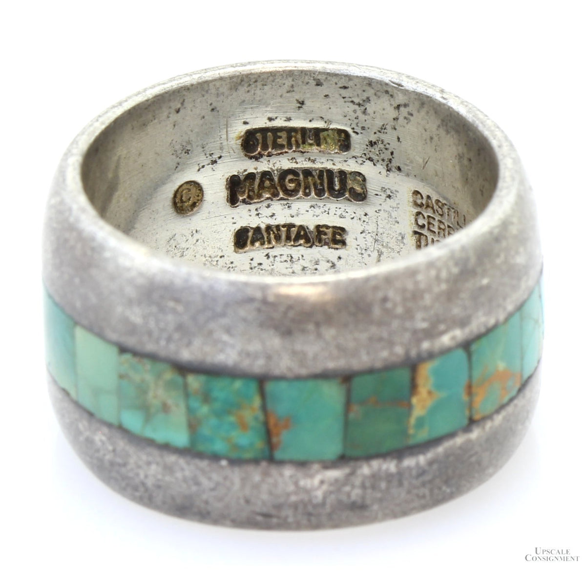 Cerrillos Castilian Turquoise Inlay | Handmade .925 Band