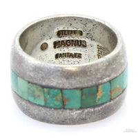 Cerrillos Castilian Turquoise Inlay | Handmade .925 Band