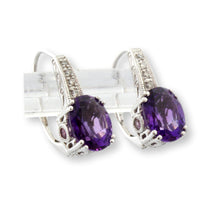 3.20ctw Amethyst Pink Topaz  & Diamond 14K Gold Earrings