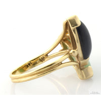 14K Jadeite, Black Coral & Pearl Ring | Hawaiiian Estate Jewelry