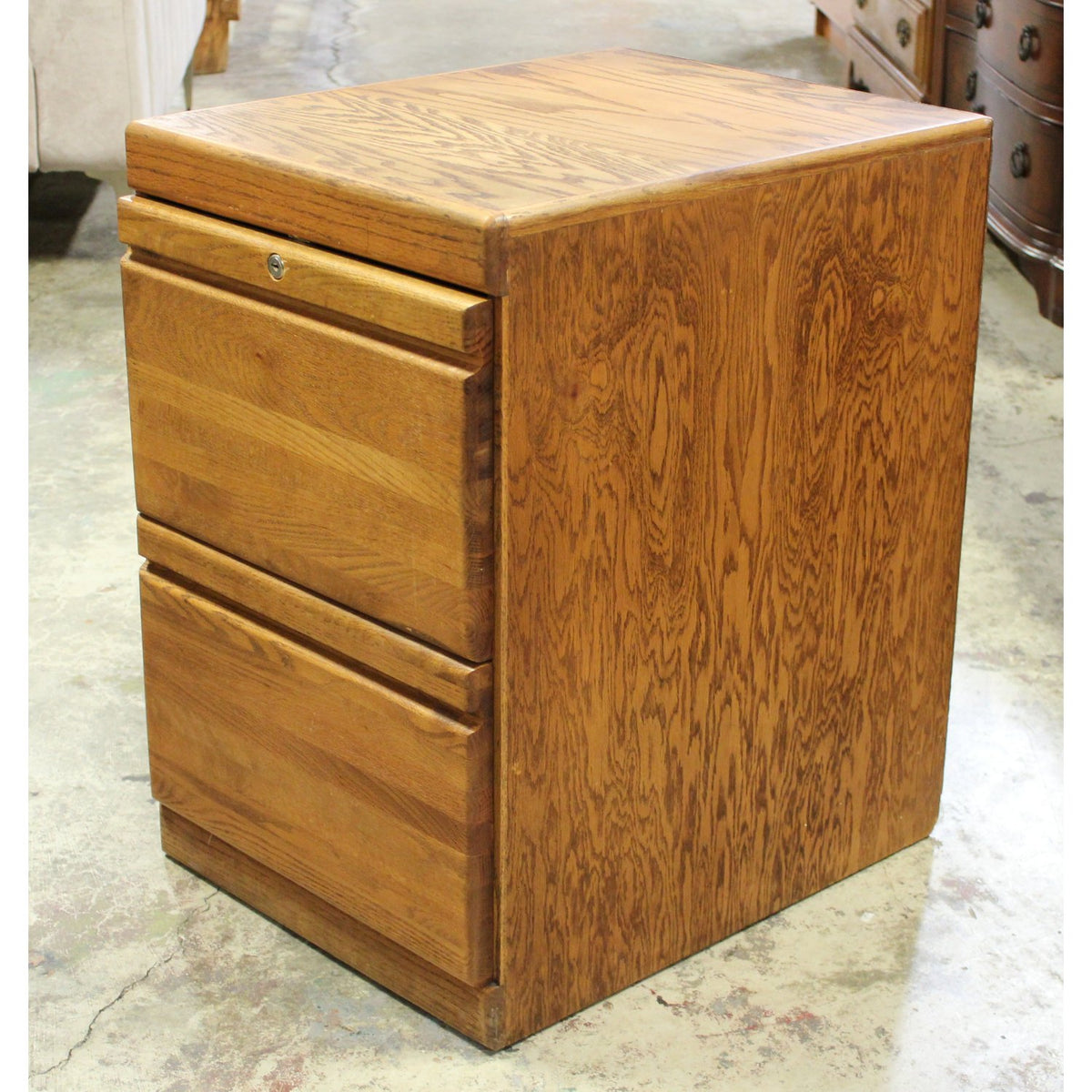2 Drawer Oak File Cabinet