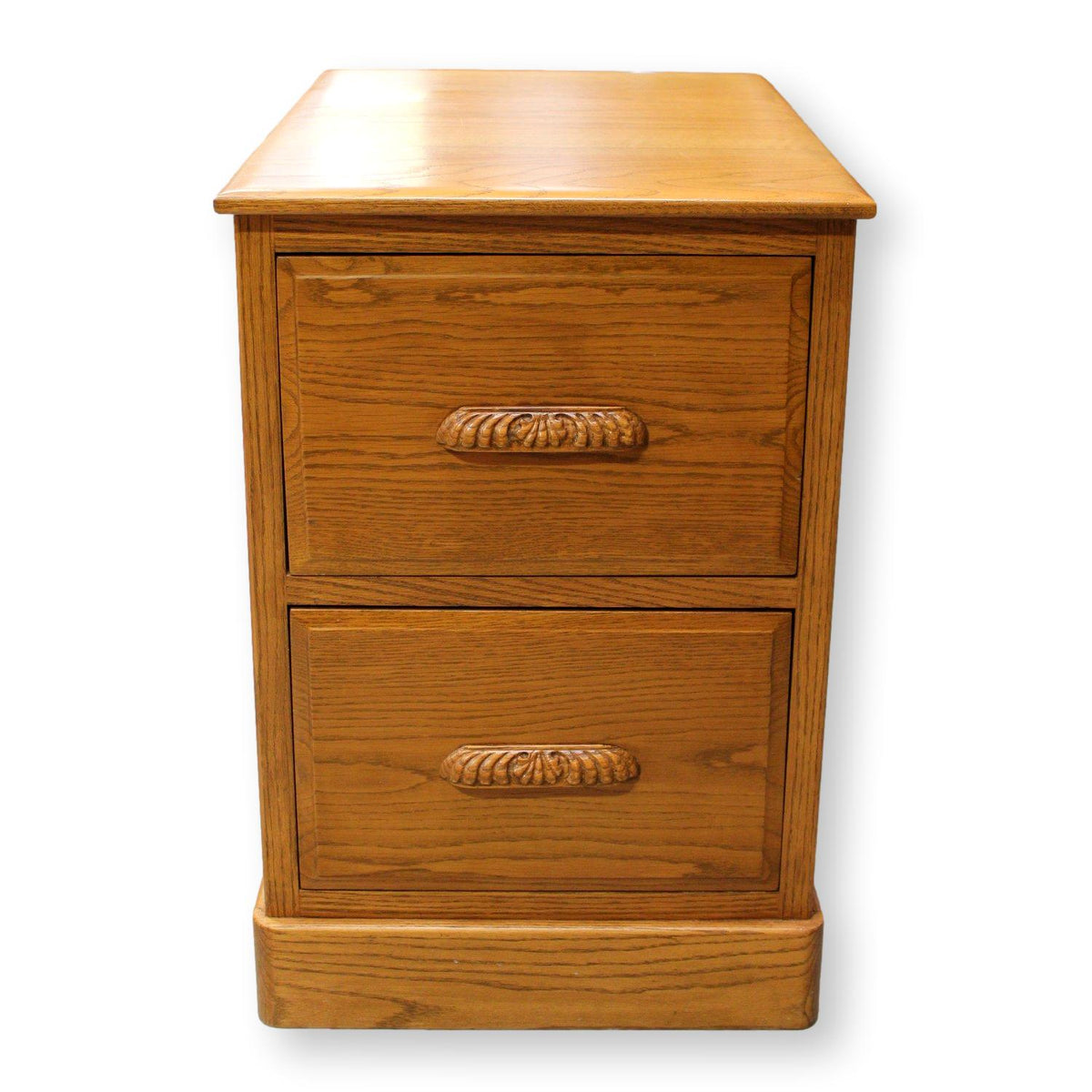 Large Oak 2 Drawer File Cabinet