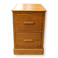 Large Oak 2 Drawer File Cabinet