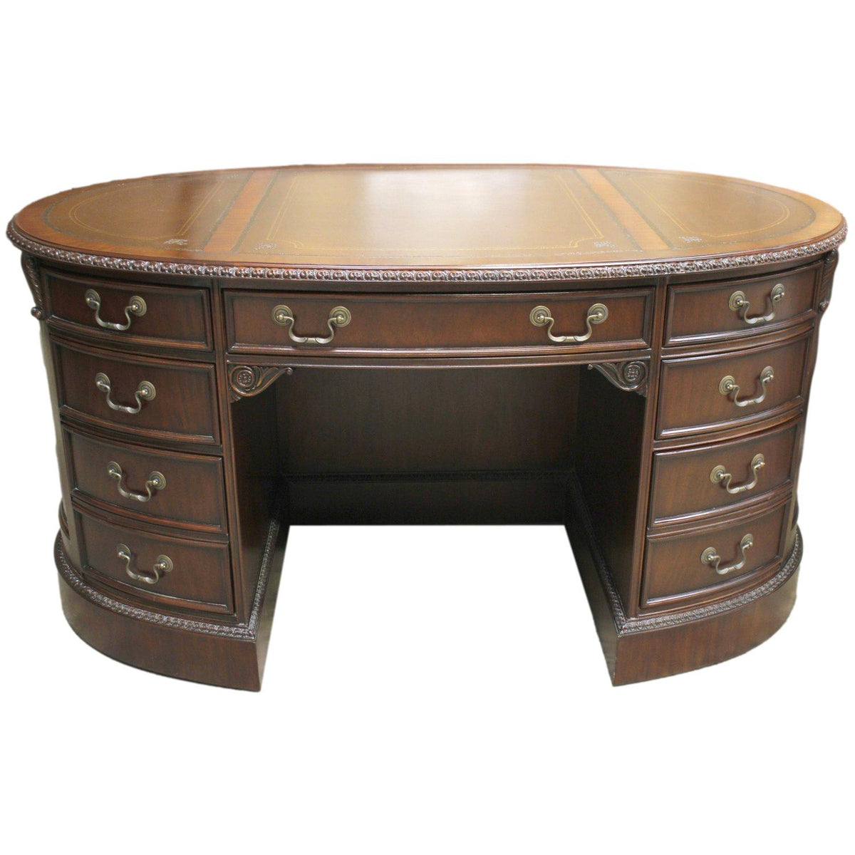 Sligh 'Ellis' Oval Leather Top Executive Desk