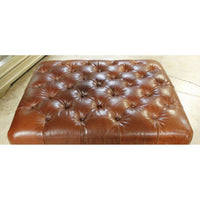 Ralph Lauren Tufted Leather Ottoman