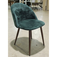Contemporary Dining set w/6 Green Upholstered Chairs