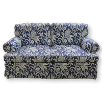 Baker Furniture Blue & White Print Loveseat