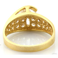 8.2mm Round Brilliant Cubic Zirconia 14K Yellow Gold Ring