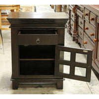 Petite Glass Pane Cabinet w/Drawer