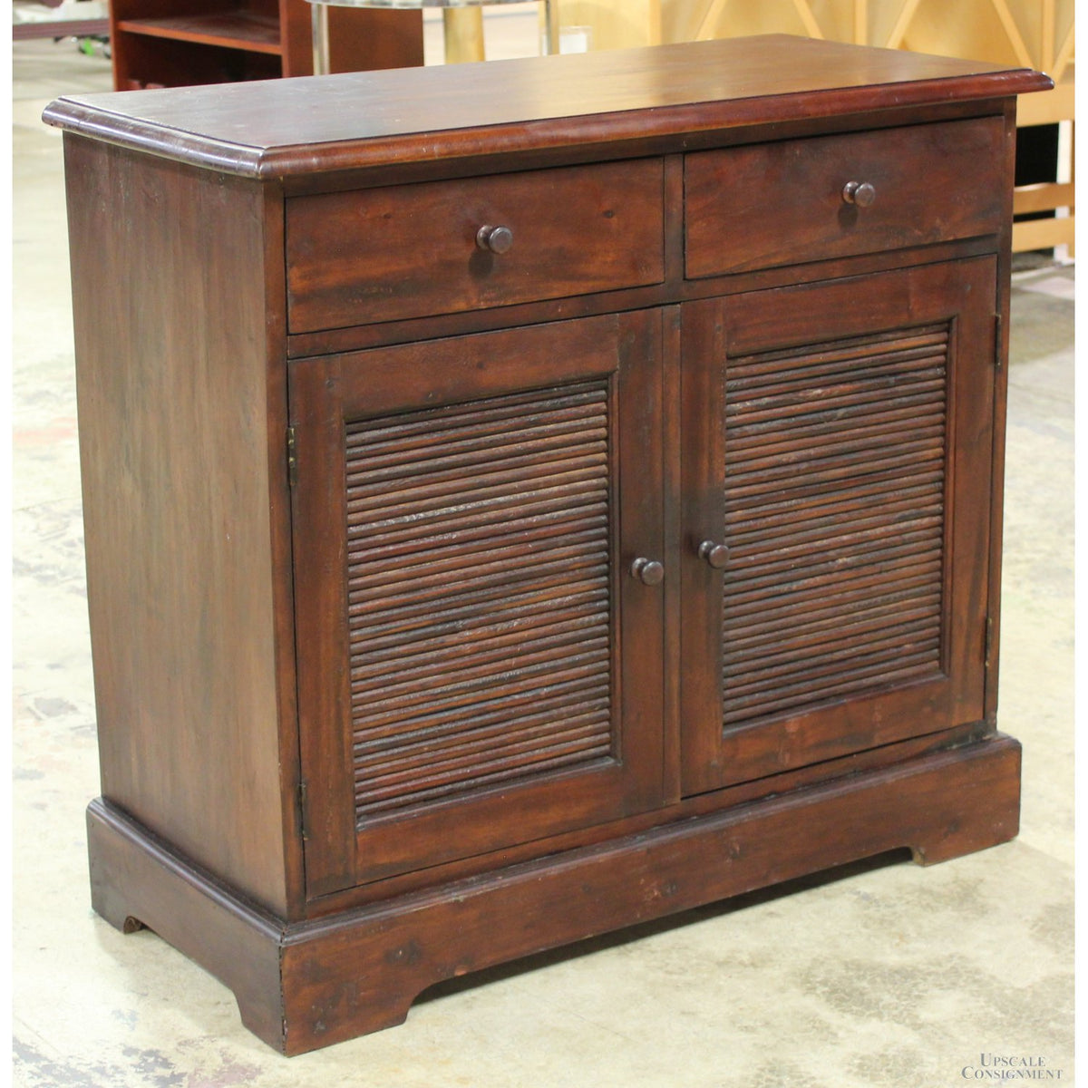 Mahogany Cabinet w/Reeded Doors