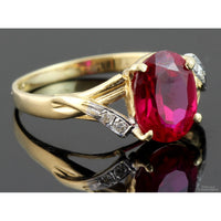 2.41ct Lab-Created Ruby & Diamond 14K Yellow Gold Ring