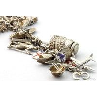 Sterling Silver Charm Bracelet & Mixed Silver-Silver Tone Charms