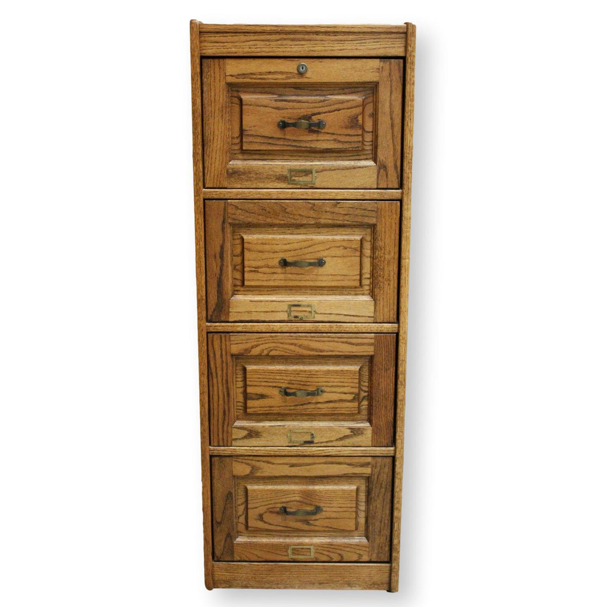 Dark Oak 4 Drawer File Cabinet