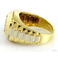 Ultra-Rolex Style Men's .57ctw Diamond 14K Gold Ring