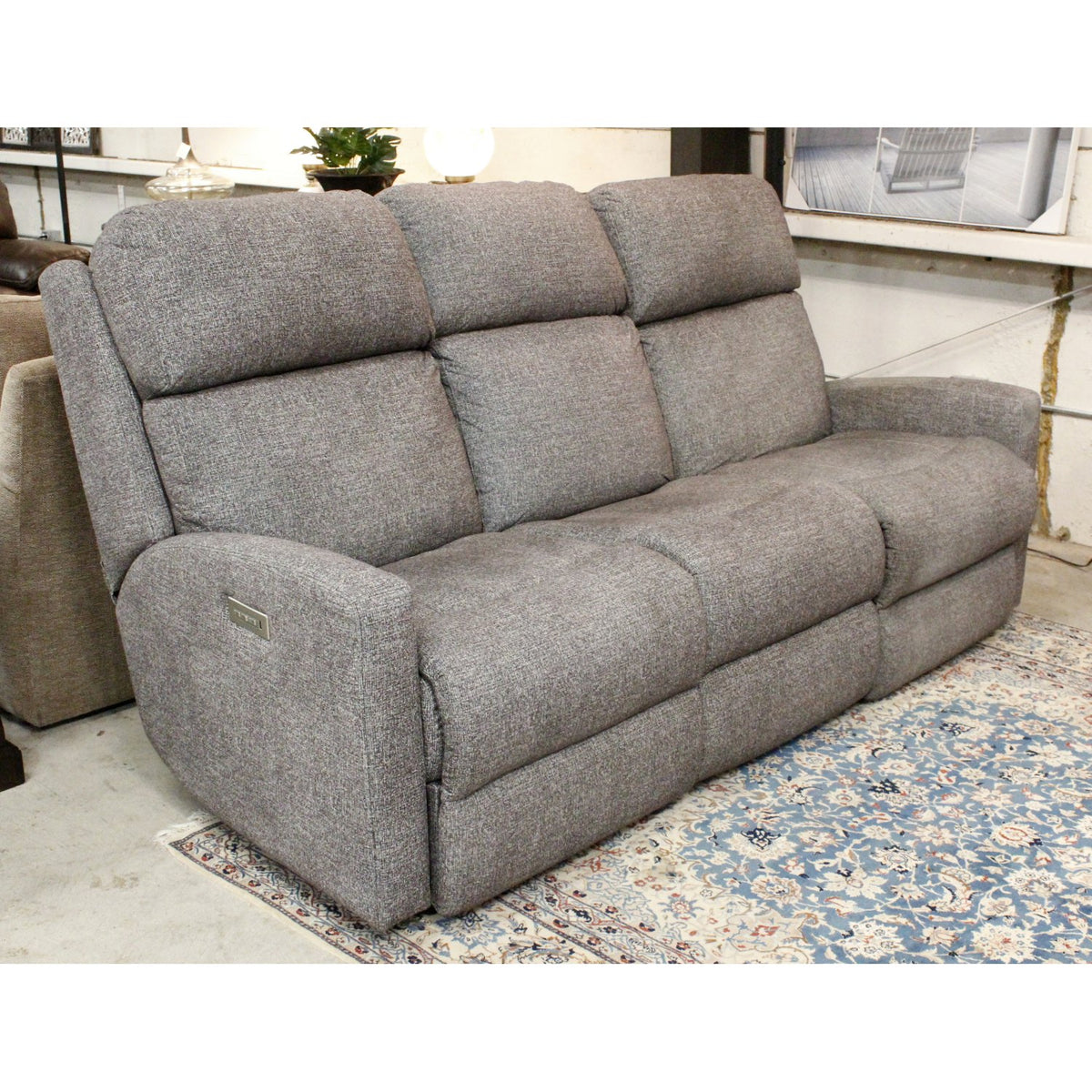 Salt & Pepper Dual Power Reclining Sofa