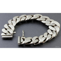 Handcrafted Mid-Century Lady's Silver Cuban Curb Link Bracelet