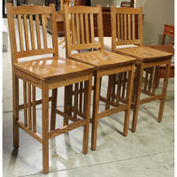 Set/3 Honey Oak Bar Stools