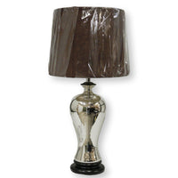 Mercury Glass Table Lamp w/Brown Shade