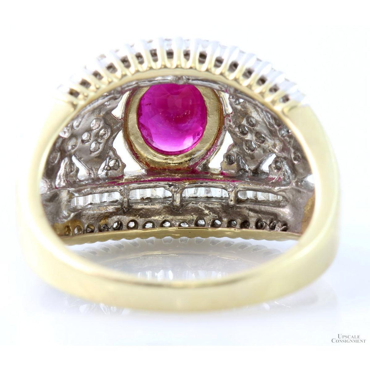 1.57ct Ruby & .56ctw Diamond 14K Yellow & White Gold Ring