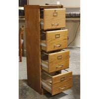 Oak 4 Drawer File Cabinet