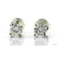 0.60ctw Diamond & 14K White Gold Stud Earrings | 925 Backs