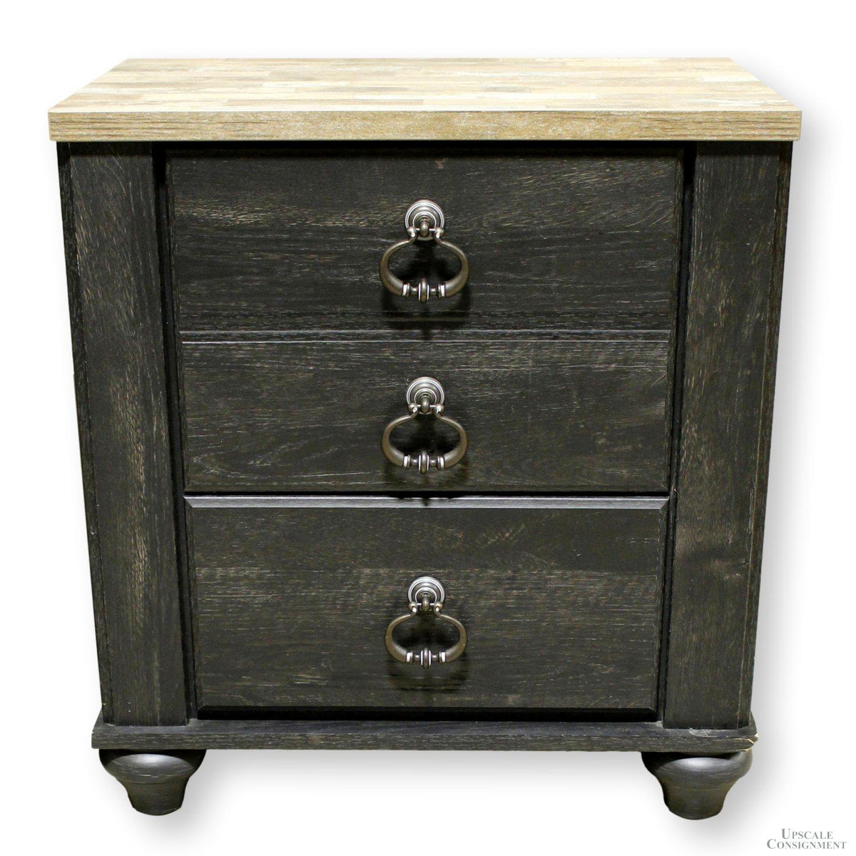 Ashley 2 Drawer Rustic Black Nightstand