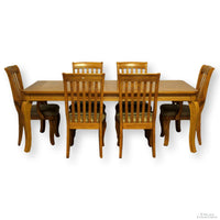 Honey Oak Dining Table w/6 Chairs