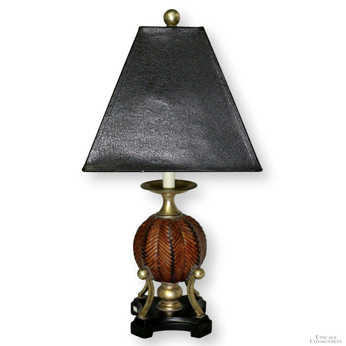 Uttermost Black & Gold Woven Orb Table Lamp