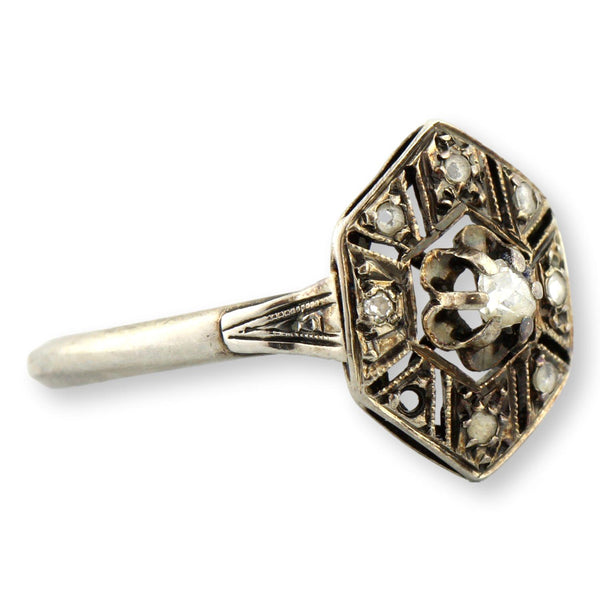 French Early Victorian Rose-Cut Diamond Ring, circa 1838–1850