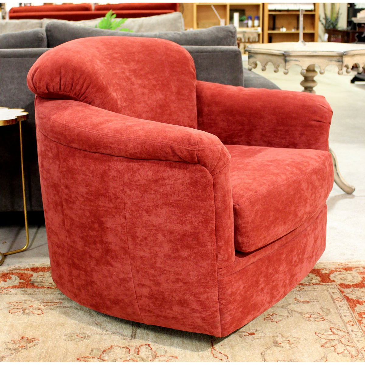 Flexsteel Cinnabar Red Swivel Glider Chair