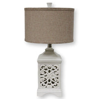 White Ceramic Garden Style Lamp