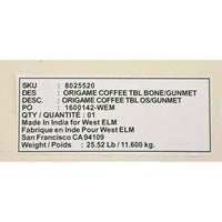 West Elm Round Origami Bone Accent Table