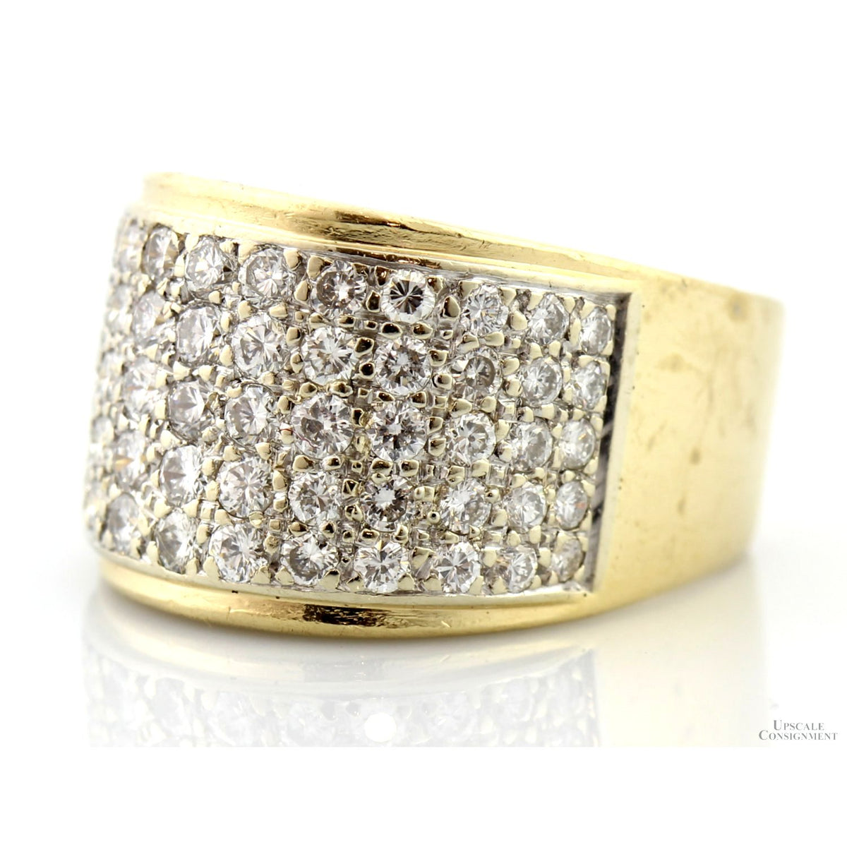 14K Gold 1.50ctw Pave Diamond Modernist Ring - Euro Shank