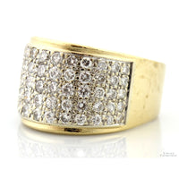 14K Gold 1.50ctw Pave Diamond Modernist Ring - Euro Shank