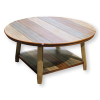 Ashley Round Plank Top Rustic Coffee Table